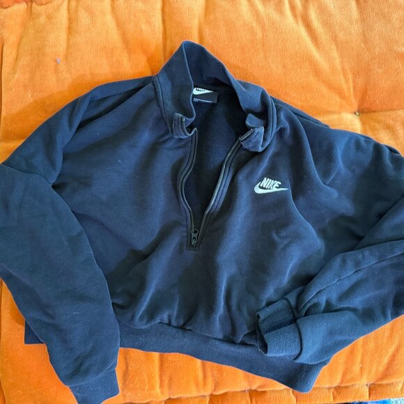Nike Crop Half Zip Sweatshirt Size L - Picture 1 of 3